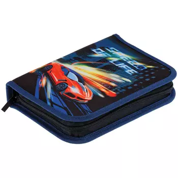 Пенал 1 отделение Berlingo "Speed" 200*140*40 мм, дополнительная откидная секция, полиэстер