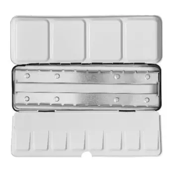 Пенал для акварели на 24 полукювет с палитрой, металл