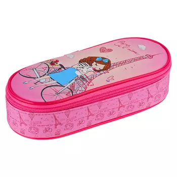 Пенал-футляр корпусный Berlingo "Girl in Paris" 210*85*50 мм, полиэстер