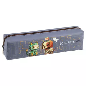 Пенал мягкий MESHU "Robopets" 200*55*40 мм, искусственная кожа