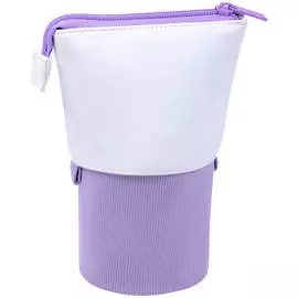 Пенал-стакан 1 отделение Berlingo "Lilac case" 170*75 мм, вельвет, экокожа