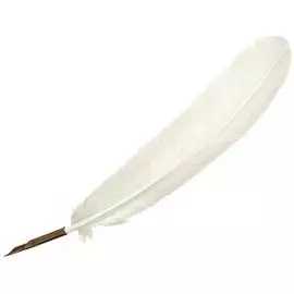 Перо декоративное каллиграфическое Manuscript, гусиное, цв. слоновая кость, 27-30 см
