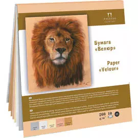 Планшет с цветной бумагой Лилия Холдинг "Велюр" 34,5x39,5 см 5 цветов 10л