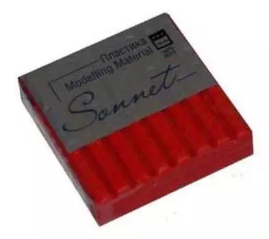 Пластика для запекания "Sonnet" 56 г с блестками Красный