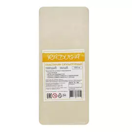 Пластилин скульптурный Радуга 1000 г твердый, белый