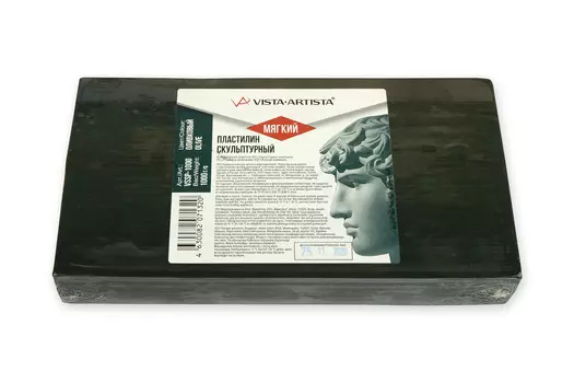 Пластилин скульптурный VISTA-ARTISTA СКУЛЬПТАЛИН Studio, 1 кг №3 оливковый мягкий