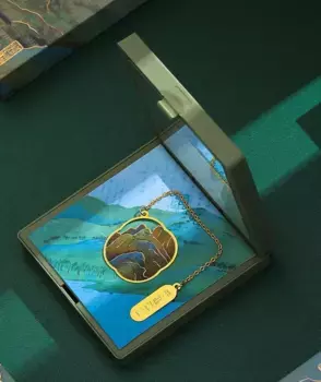 Подарочный набор "Горы и воды на тысячу ли" (цветок сливы) (металл)