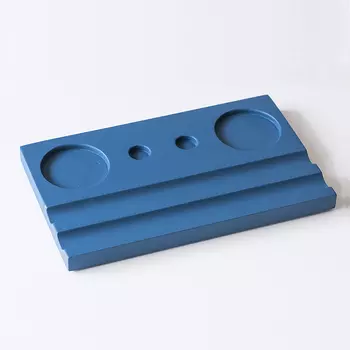 Подставка для чернильницы-непроливайки двойная, цвет синий