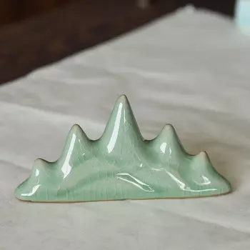 Подставка для кистей "Пять пиков" цвет: бледно-зеленый (Гэяо-узор трещинами)