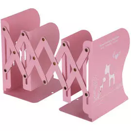 Подставка для книг MESHU, 3 отделения, раздвижная, розовая