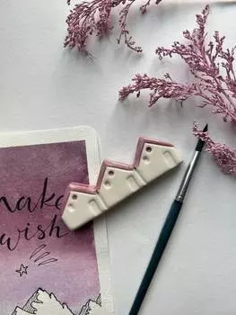 Подставка под кисти "Домики с крышами лаванда" 7,5х3,5 см