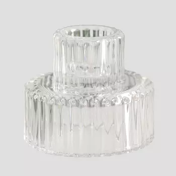 Подсвечник KK/home, двухсторонний прозрачный, d- 2 и 5 см 6,2х6,2х5 см