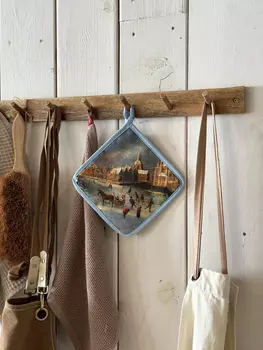 Прихватка вафля "Зимний вид Лейдена"