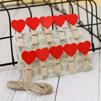 Прищепки "Hearts", red