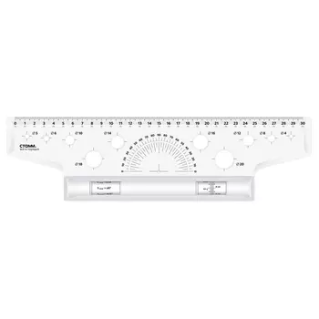 Рейсшина СТАММ 30 см, металлический ролик, картонная коробка