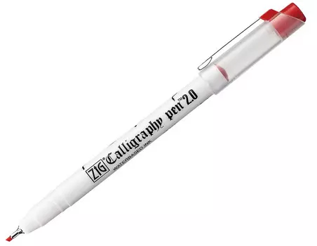 Ручка для каллиграфии "Calligraphy Pen Obligue Tip" 2 мм скошенное перо, красный