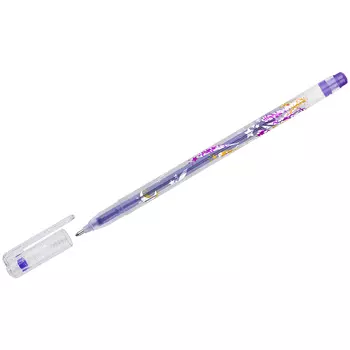 Ручка гелевая Crown MTJ-500GLS 1,0 мм "Люрекс" Фиолетовая