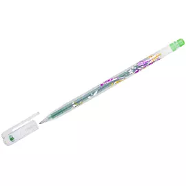 Ручка гелевая Crown MTJ-500GLS 1,0 мм "Люрекс" Светло-зеленая