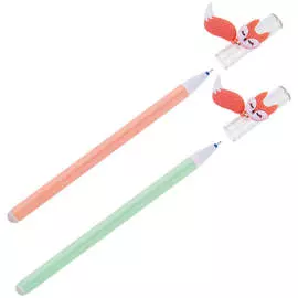 Ручка гелевая стираемая MESHU "Сute Fox" 0,5 мм, синяя, корпус ассорти