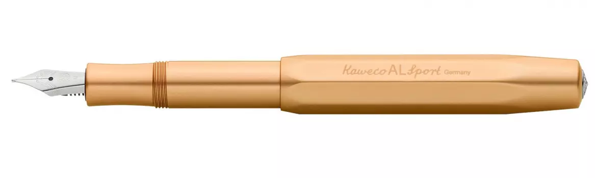 Ручка перьевая Kaweco AL Sport Gold Edition, корпус золотистый