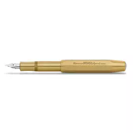 Ручка перьевая Kaweco BRASS Sport F 0,7 мм, корпус коричневый