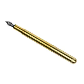 Ручка перьевая Kaweco LILIPUT Wave EF 0,5 мм, чернила синие, корпус латунный