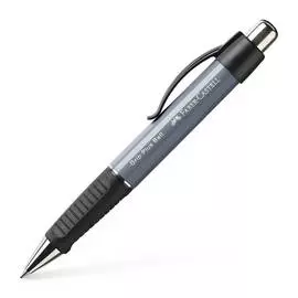 Ручка шариковая автоматическая Faber-Castell "Grip Plus Ball" 0,7 мм, синяя, грип, корпус серый-каме