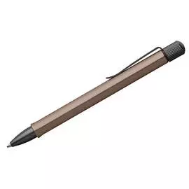 Ручка шариковая автоматическая Faber-Castell "Hexo", черная, 1,0 мм, шестигран., бронзовый корпус