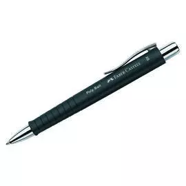 Ручка шариковая автоматическая Faber-Castell "Poly Ball XB" 1,4 мм, синяя, софт тач, трехгр, черный