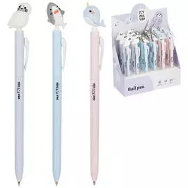 Ручка шариковая автоматическая MESHU "Sea Cuties" синяя, 0,7мм, корпус ассорти
