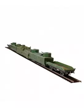 Сборная модель из картона Подвижной состав "Бронепоезд" эпоха IID 1939-1945 масштаб 1/87
