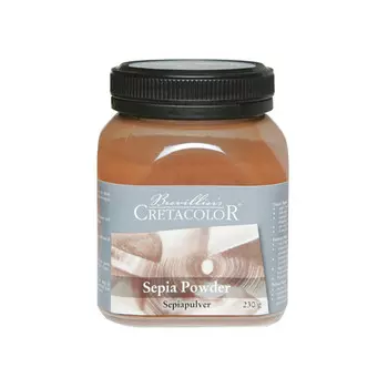 Сепия в пудре Cretacolor полностью водорастворима, 230 гр, в прозрачной пластиковой банке