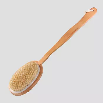 Щётка массажная KK/home из натуральной щетины, с ручкой