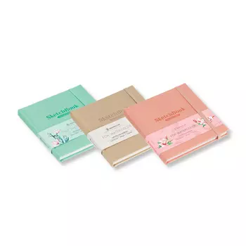 Скетчбук для акварели, кожзам Greenwich Line 145*145 мм 40 л 200 г, на резинке