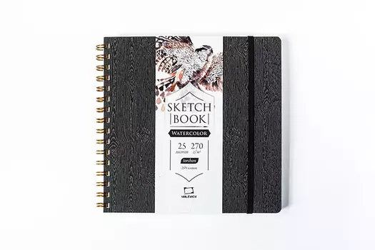 Скетчбук для акварели Малевичъ "Brown wood" Torchon 21х21 см 25 л 270 г