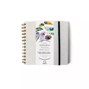 Скетчбук для акварели Малевичъ "White Swan" Torchon 16х16 см 20 л 250 г, серый
