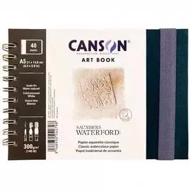 Скетчбук для акварели на спирали Canson A5 20 л 300 г, бумага S.Waterford