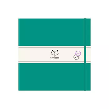 Скетчбук для акварели в твёрдом переплёте Maxgoodz "Heavy Aqua" 21х21 см, 48 л, 230 г Изумрудный