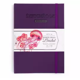 Скетчбук для графики и маркеров Малевичъ "White Swan Bristol" фиолетовый А5 50 л 180 г
