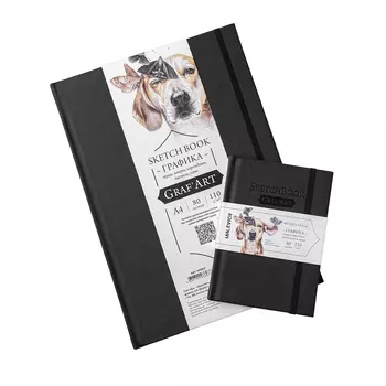 Скетчбук для графики Малевичъ "GrafArt Sketch" А6 80 л 110 г, черный