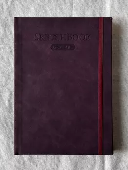 Скетчбук для графики Малевичъ "GrafArt white" А5 50 л 160 г, бордовый