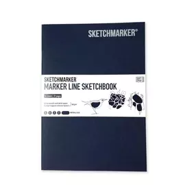Скетчбук для маркеров Sketchmarker "MARKER LINE" 17,6х25 см 16 л 160 г мягкая обложка, синий