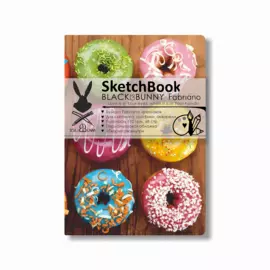 Скетчбук с бумагой Fabriano Black Bunny "Пончики узор" А6 64 л 110 г