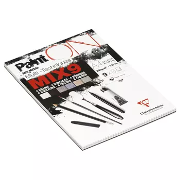Скетчбук-склейка для смешанных техник Clairefontaine "Paint ON" А4 27 л 250 г, 5 цветов, 4 типа пове