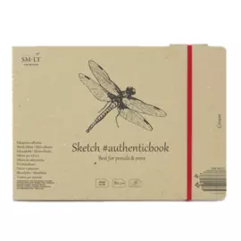 Скетчбук SMLT Cream #authenticbook (кремовый) с резинкой 24,5x17,7 см 36 л 80 г