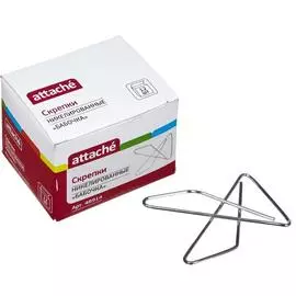 Скрепки Attache металлические никелированные бабочка 50 мм 12 шт
