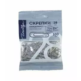 Скрепки Глобус 28 мм 100 шт. цинк