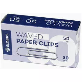 Скрепки Глобус 50 мм 50 шт. гофрированные, без покрытия