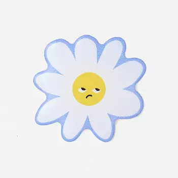 Стикер объемный "Цветочек Скептик белый"