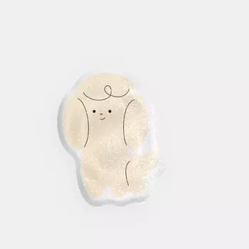 Стикер объемный с глиттером "Пудель"